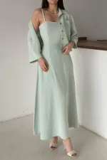 Toptan Mint Askılı Elbise Ve Gömlek