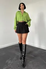 Toptan Yeşil Klasik Kalıp El İşlemeli Gömlek