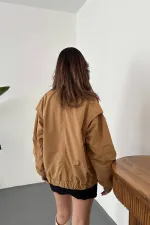 Veste aviateur patchwork camel en gros