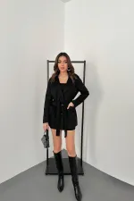 Veste à nouer en daim noir en gros