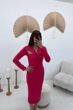 Robe plissée fuchsia en gros