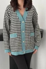 Cardigan pied-de-poule garni Black Atlas en gros