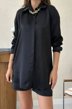 Vente en gros de short en satin noir