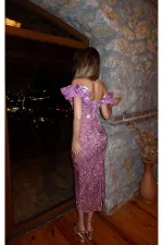 Robe sans manches à paillettes en poudre en gros