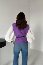 Toptan Mor Kemerli Gömlek Ve Panço Takım