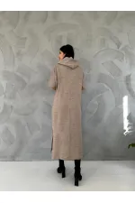 Robe à capuche beige en acrylique en gros