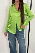 Chemise en satin fluo en gros