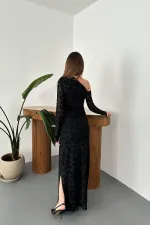 Toptan Siyah Transparan Elbise