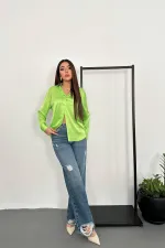 Chemise en satin fluo en gros