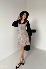 Robe en popeline à bordure en forme de tuile en gros