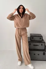 Ensemble en velours fin beige en gros