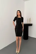 Robe ottomane noire zippée en gros