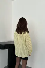 Wholesale Yellow Halter Neck Striped Shirt