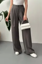 Pantalon confort plissé fumé en gros