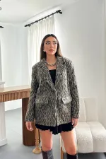 Veste en laine léopard en gros