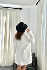 Toptan Ekru Tüylü Yumoş Kaban