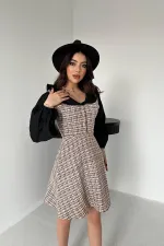 Robe en popeline à bordure en forme de tuile en gros