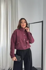 veste courte bordeaux à col montant en gros