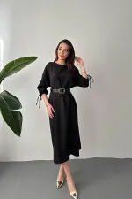 Robe fendue noire Topshop en gros