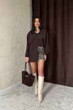 Chemise décontractée marron en gros