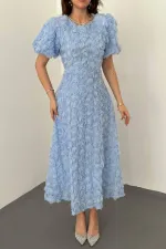 Wholesale Baby Blue Rose Dress