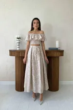 Toptan Vizon Gipeli Bluz Etek Takım