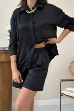 Vente en gros de short en satin noir