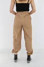 Toptan Camel Lastikli Paraşüt Pantolon