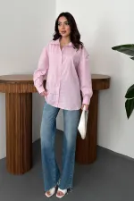 Toptan Pembe Arkası Lastikli Gömlek