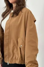 Veste aviateur patchwork camel en gros