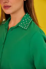Chemise Jessica Stone verte à poignets larges en gros