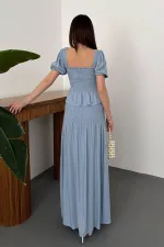 Toptan Mavi Gipeli Keten Takım