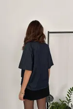 Chemisier en jean bleu en gros