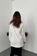 Veste Atlas écrue à manches froncées en gros