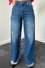 Jeans bleus Palazzo Laser en gros