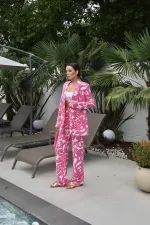 Ensemble veste et pantalon fuchsia en gros