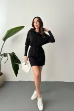 Toptan Siyah Sweatshirt Spor Elbise