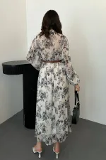 Toptan Siyah Biye Detaylı Elbise