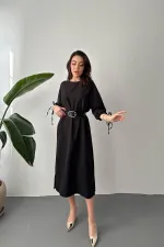 Robe fendue noire Topshop en gros