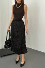 Toptan Siyah Kraşlı Etek