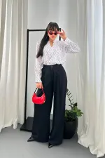 Toptan Beyaz Puantiyeli Gömlek