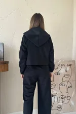 Toptan Siyah İnce Kadife Takım