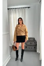 Toptan Camel Kuşgözü Kaşe Manto