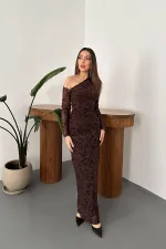 Robe transparente marron en gros