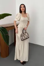 Toptan Bej Gipeli Keten Takım