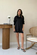 Vente en gros de short en satin noir