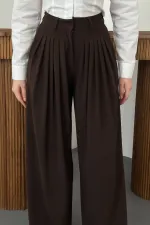 Pantalons plissés marron en gros