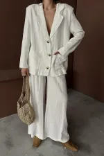 Toptan Beyaz Oversize Müslin Takım