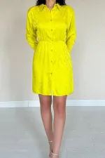 Robe jacquard à motifs jaunes en gros