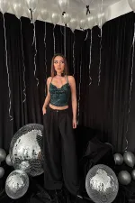 Wholesale Emerald Strappy Degaje Blouse